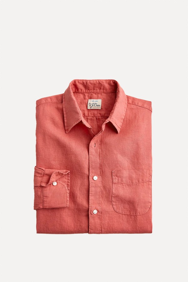 Washed Linen Shirt With Point Collar from J.Crew