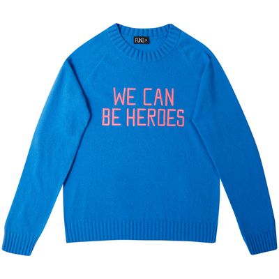 Bespoke Embroidered We Can Be Heroes Jumper