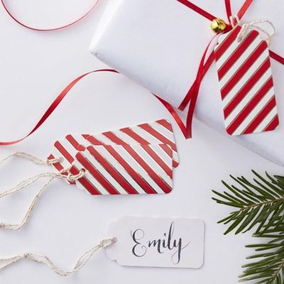 Gold Foil Candy Stripe Gift Tags