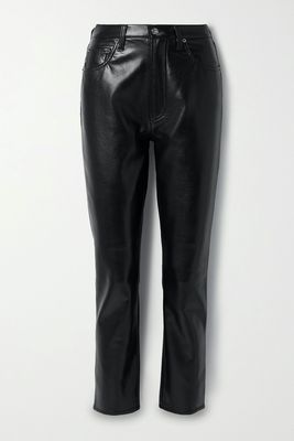 Riley Recycled Leather-Blend Straight-Leg Pants from AGOLDE