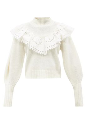 Santos Ruffled-Collar Wool-Blend Sweater from Sea