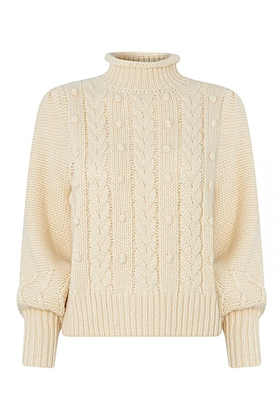 Giulia Cream Cable Knit Jumper from Kitri