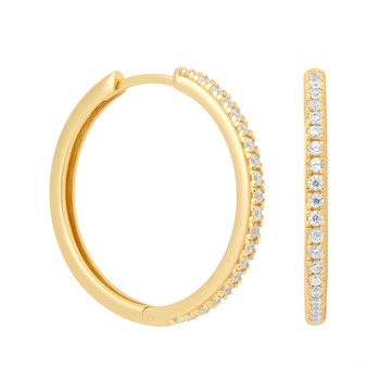 Crystal Hinge Hoops In Gold