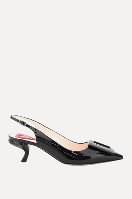 Virgule Lacquered Buckle Slingback Pumps from Roger Vivier 