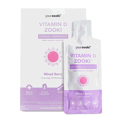 Vitamin D3 & K2 Mixed Berry Flavour 15ml Sachet from Zooki