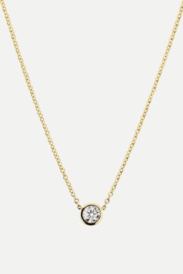 Bezel Lab Grown Diamond Necklace 0.5 
