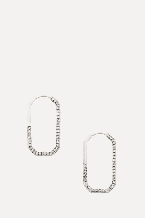 Hattie Crystal Hex Hoop Earrings