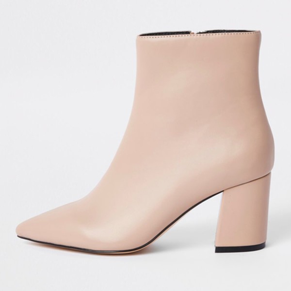 Pointed Block Heel Boots