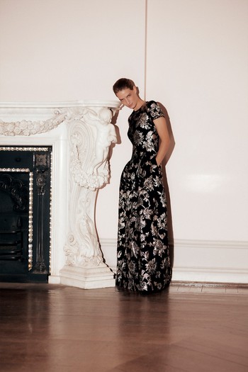 Alphonse Floral-Brocade Drop Waist Gown from Erdem