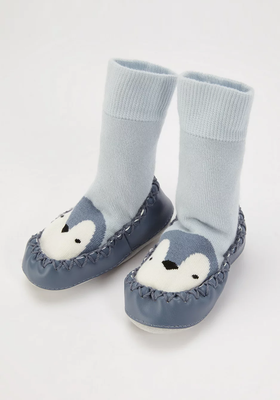 Penguin Moccasin Slipper Socks