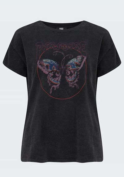 Ryo Butterfly Tee In Washed Onyx from Paige