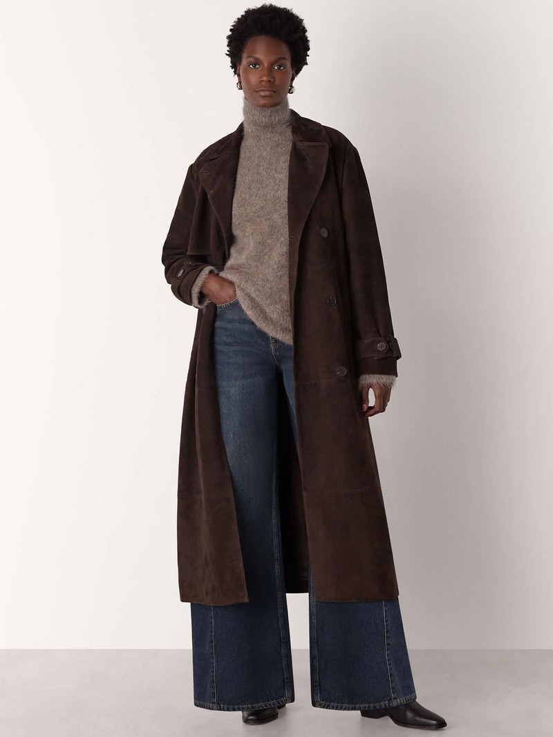 Suede Trench Coat