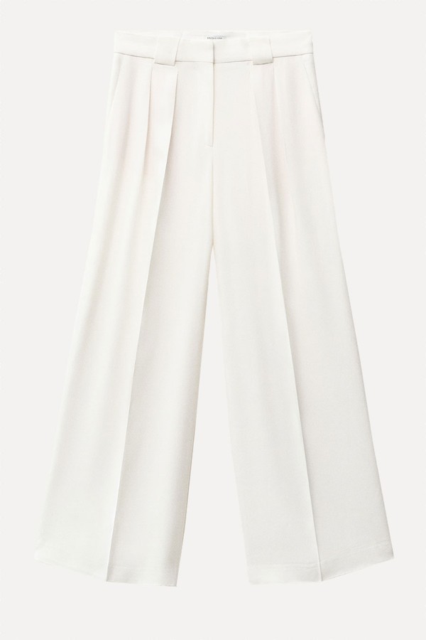 Lyocell Suit Trousers With Pleats from Mango