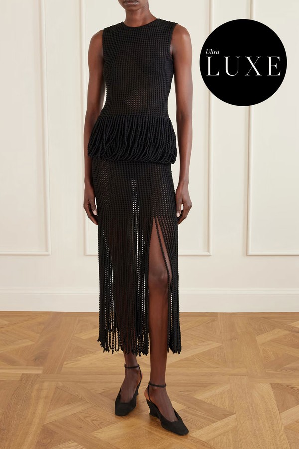 Knitted Fringed Midi Skirt from Alaïa