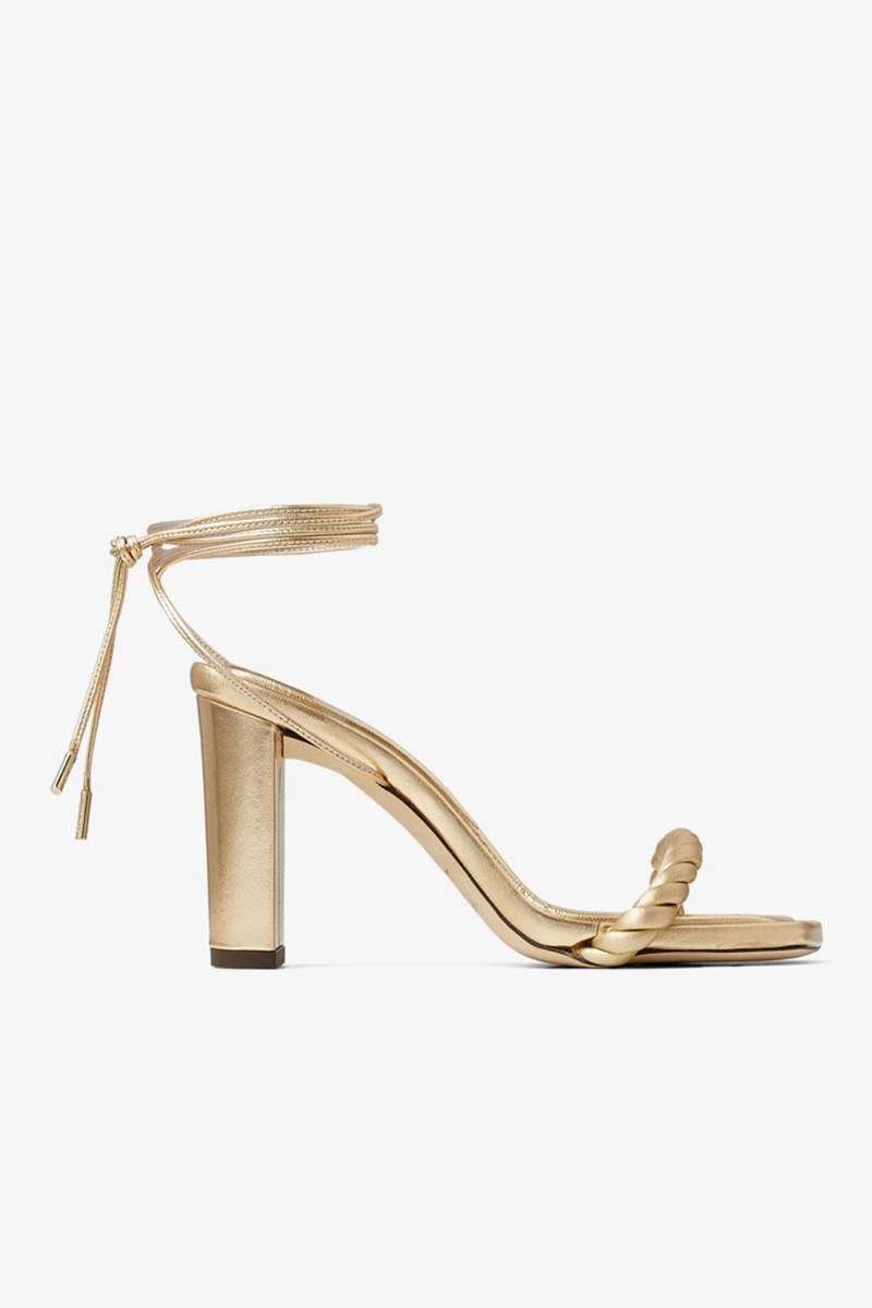 Gold Metallic Nappa Sandals from Jimmy Choo