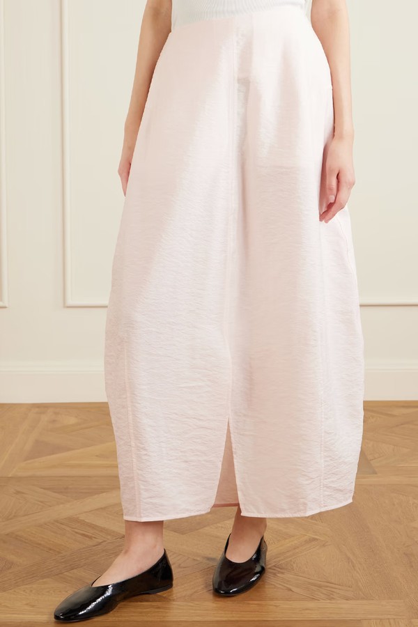 Crinkled Silk-Blend Maxi Skirt from Toteme