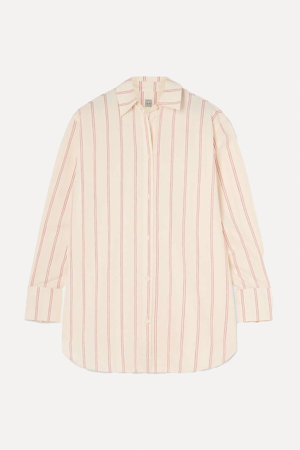 Striped Cotton & Silk-Blend Shirt from Toteme