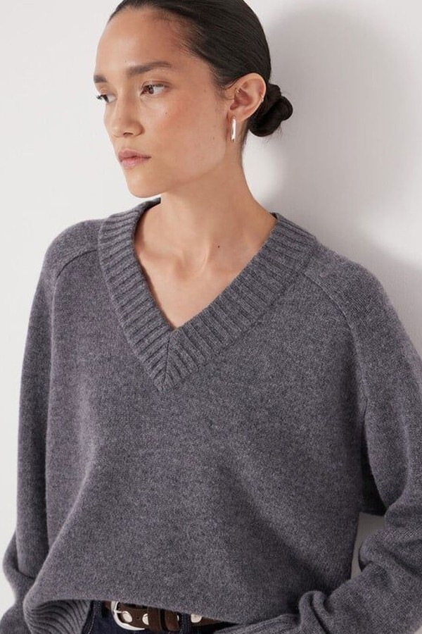 Erica Merino Wool V Neck Jumper from Hush