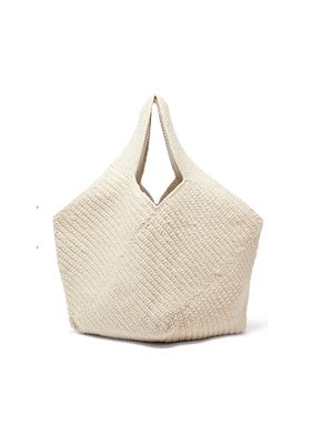 Pinwheel Hand-Crocheted Cotton-Blend Tote Bag from Lauren Mangoogian