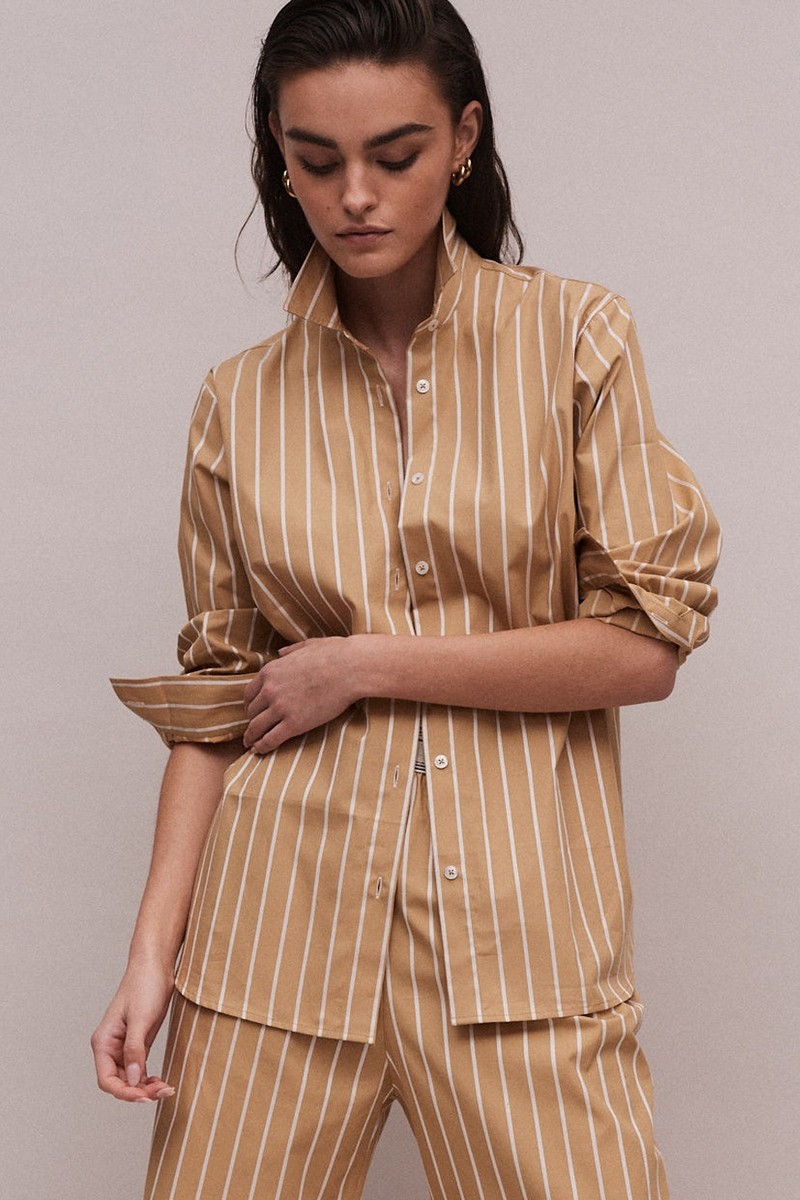 Buoy Mustard Striped Shirt from Yaitte