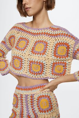 Cotton Crochet Sweater from Mango