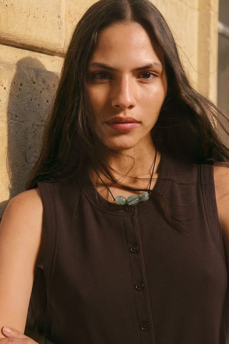 Ayana Button Ribbed Vest