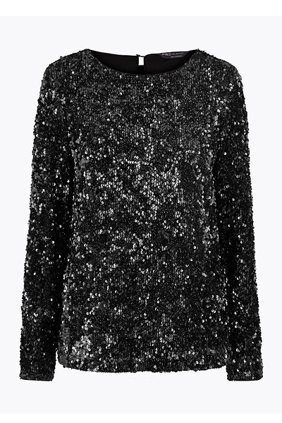 Sequin Long Sleeve Top from Marks & Spencer