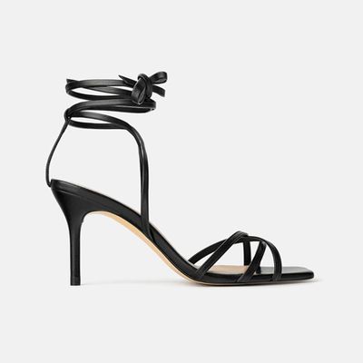 Leather Strappy High-Heel Sandals from Zara