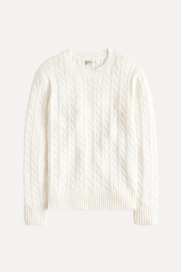 Heritage Cotton Cable-Knit Crewneck Sweater from J. Crew