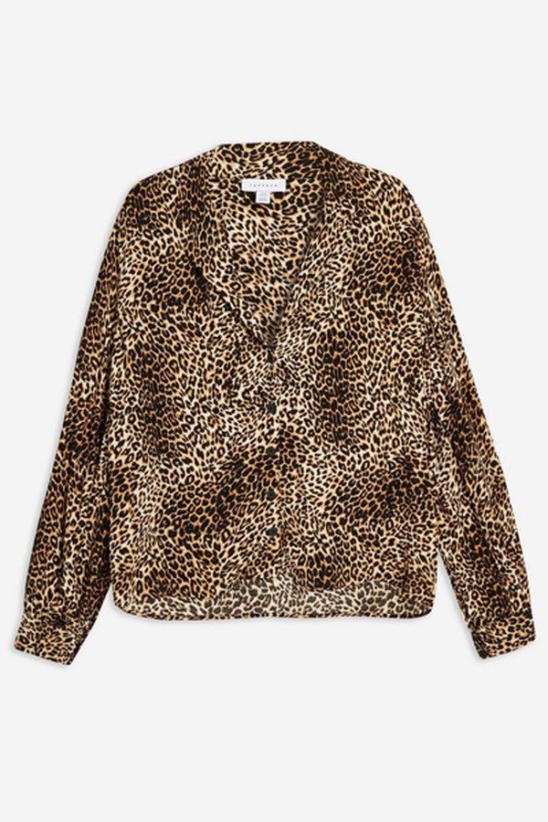 Leopard Long Sleeve Shirt from Topshop