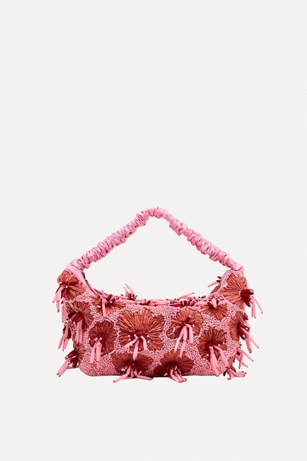 Mini Beaded Bucket Bag from ZARA