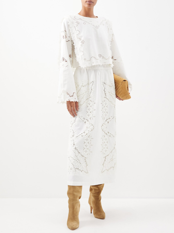 Anita Crocheted-Lace and Cotton Blend Voile Top from SEA