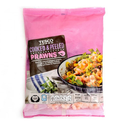 Cooked & Peeled Frozen Prawns from Tesco 