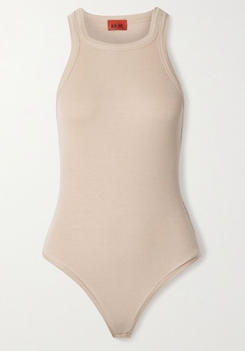 Austin Ribbed Stretch-Modal Jersey Thong Bodysuit from Alix NYX