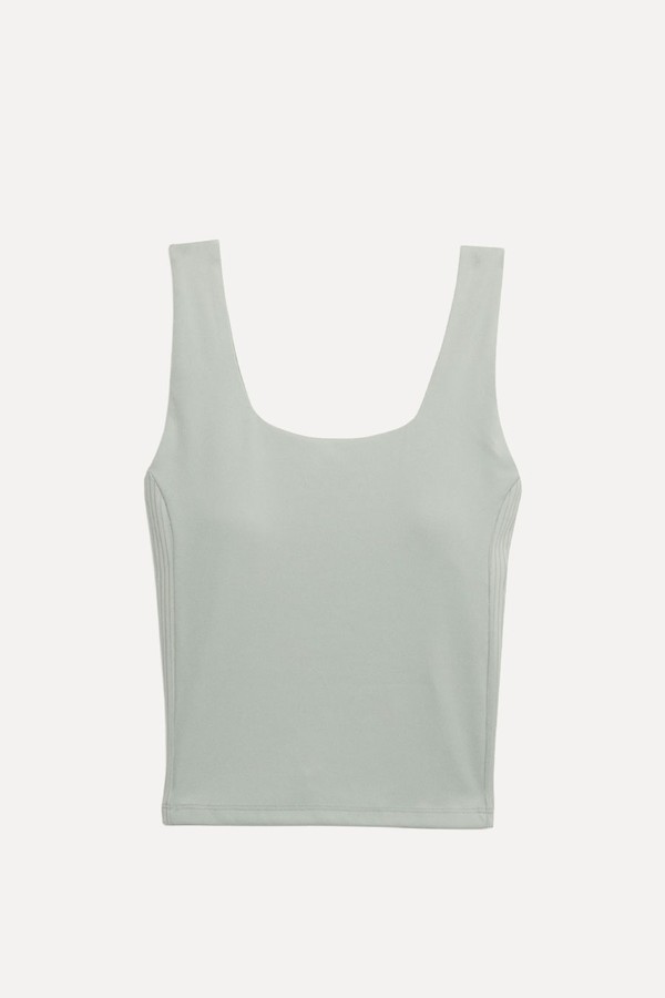 Go Balance Rib Panel Fitted Crop Vest from Goodmove