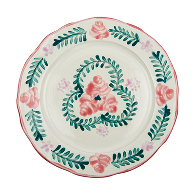 Pair Of Hand Paint Ceramic “Leah Rose” Dinner Plates from Zsuzsanna Nyul