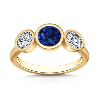 Rubover Three Stone Engagement Ring