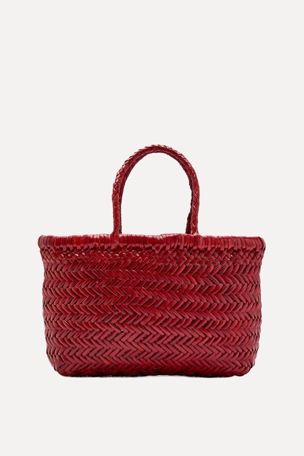 Mini Flat Gora Woven Leather Top Handle Bag  from DRAGON DIFFUSION