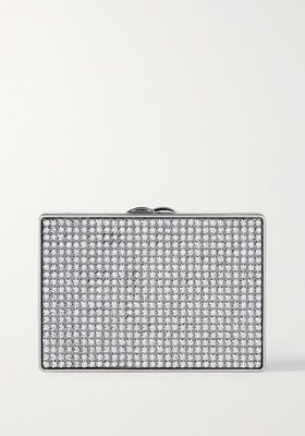 Mini Minaudiere Crystal-Embellished Silver-Tone Clutch from Judith Lieber Couture 