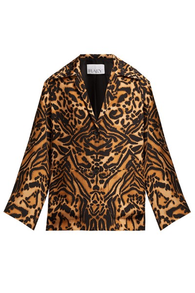 Tiger-Print Silk-Cady Pyjama Jacket from Raey