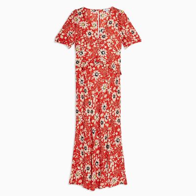 Floral Ruffle Midi Dress from Topshop