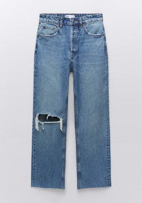 Ripped Straight Fit Jeans from Zara