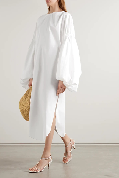 Zelma Oversized Cotton-Sateen Midi Dress from Khaite