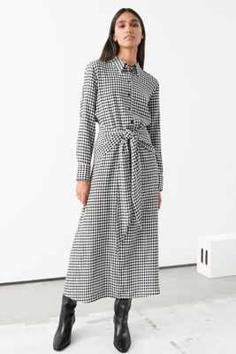 Gingham Waist Tie Midi Dress from & Other Stories
