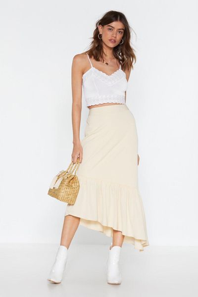 Frilled To Be Here Ruffle Midi Skirt