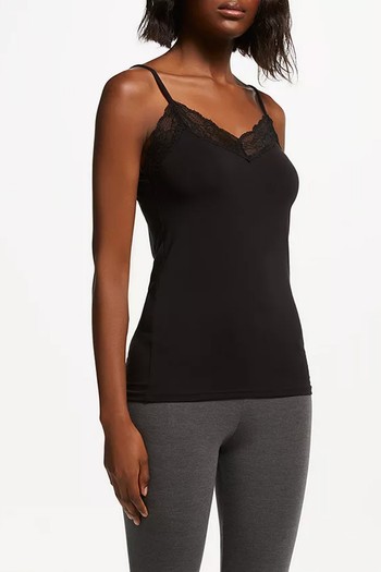 Heat Generating Lace Trim Thermal Vest