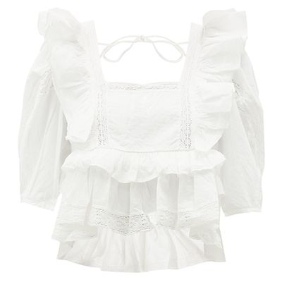Charlotte Lace And Ruffle-Trimmed Cotton Blouse, £285 | Rhode