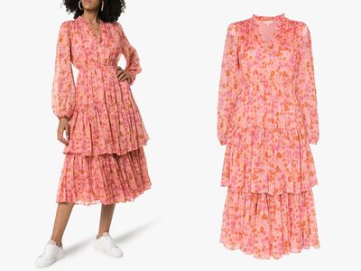 Floral Tiered Midi Dress from By Timo