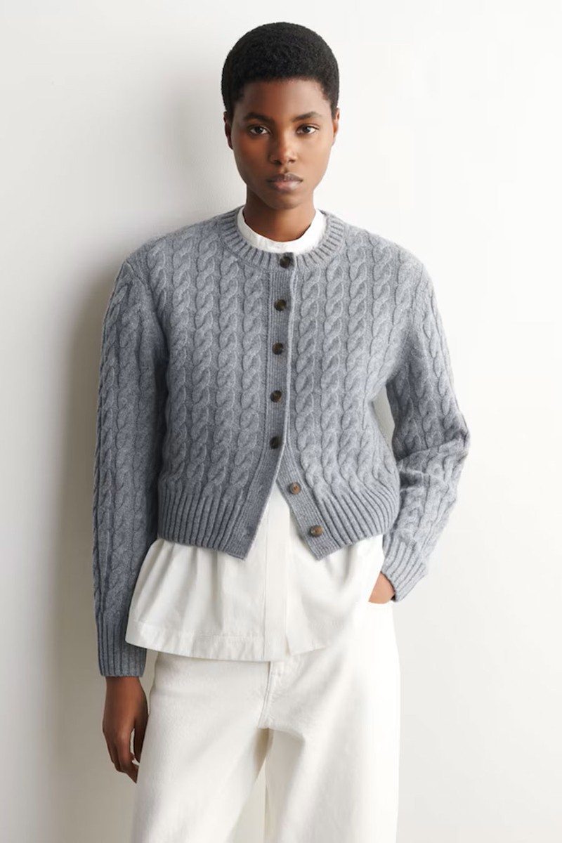 Cable-Knit Merino Wool Cardigan from COS