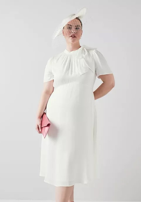 Kline Jade Crepe Tie-Neck Midi Dress